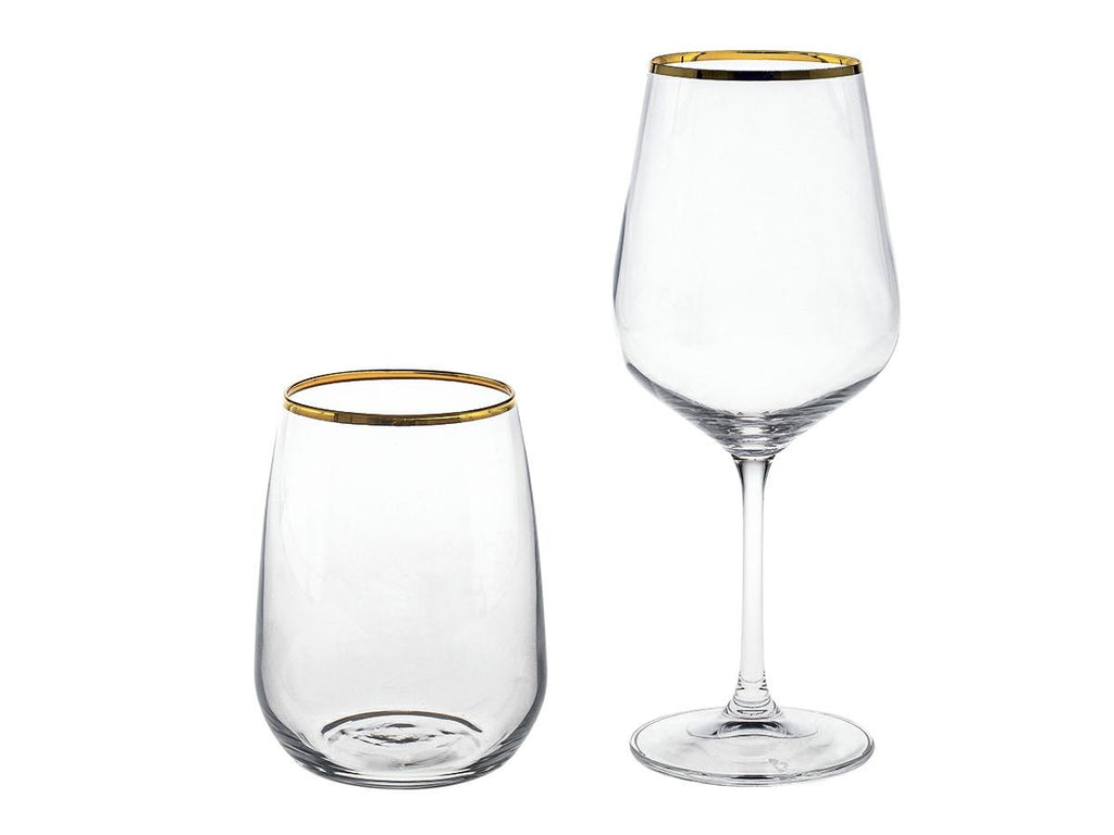 Set Water glass + Wine glass Artemisia With Gold Thread