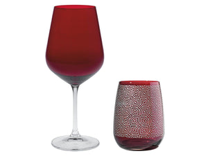 Set Bicchieri Acqua+Calici Vino Karkadè rosso