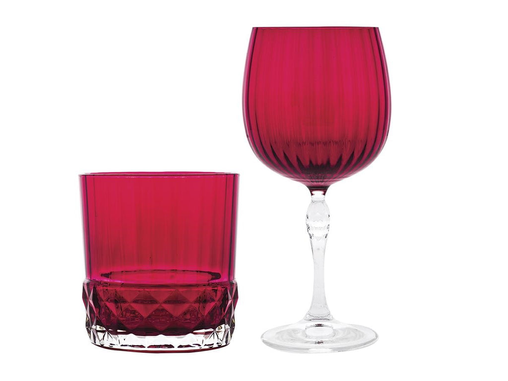 Set Water Glass + Wine Glass Berlino Red