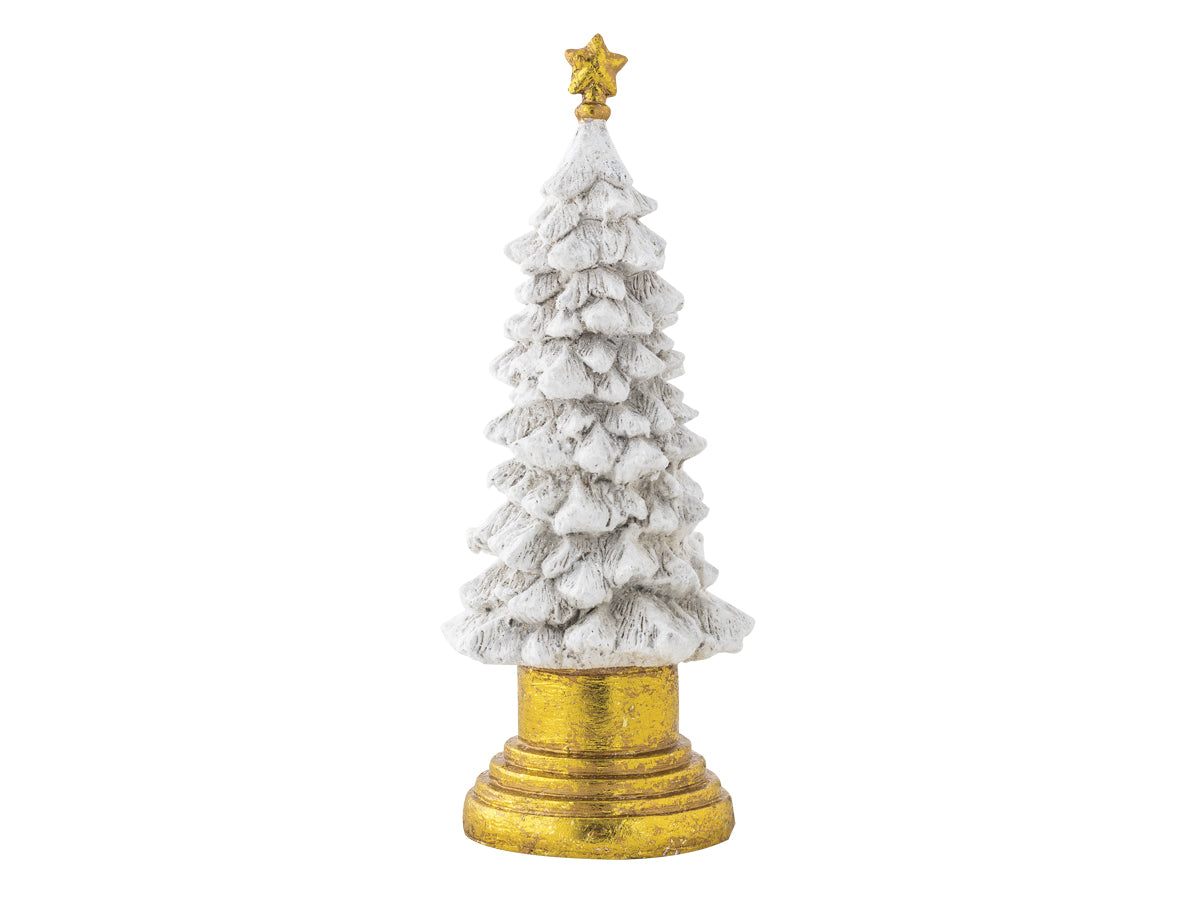 Albero grande bianco oro con glitter  Magia del Natale
