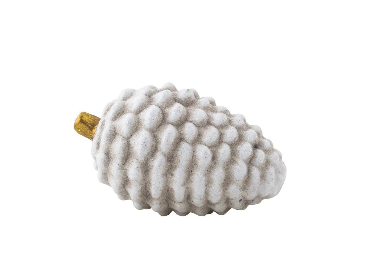 Pinecone Place Holder White Gold With Glitter Magia Del Natale