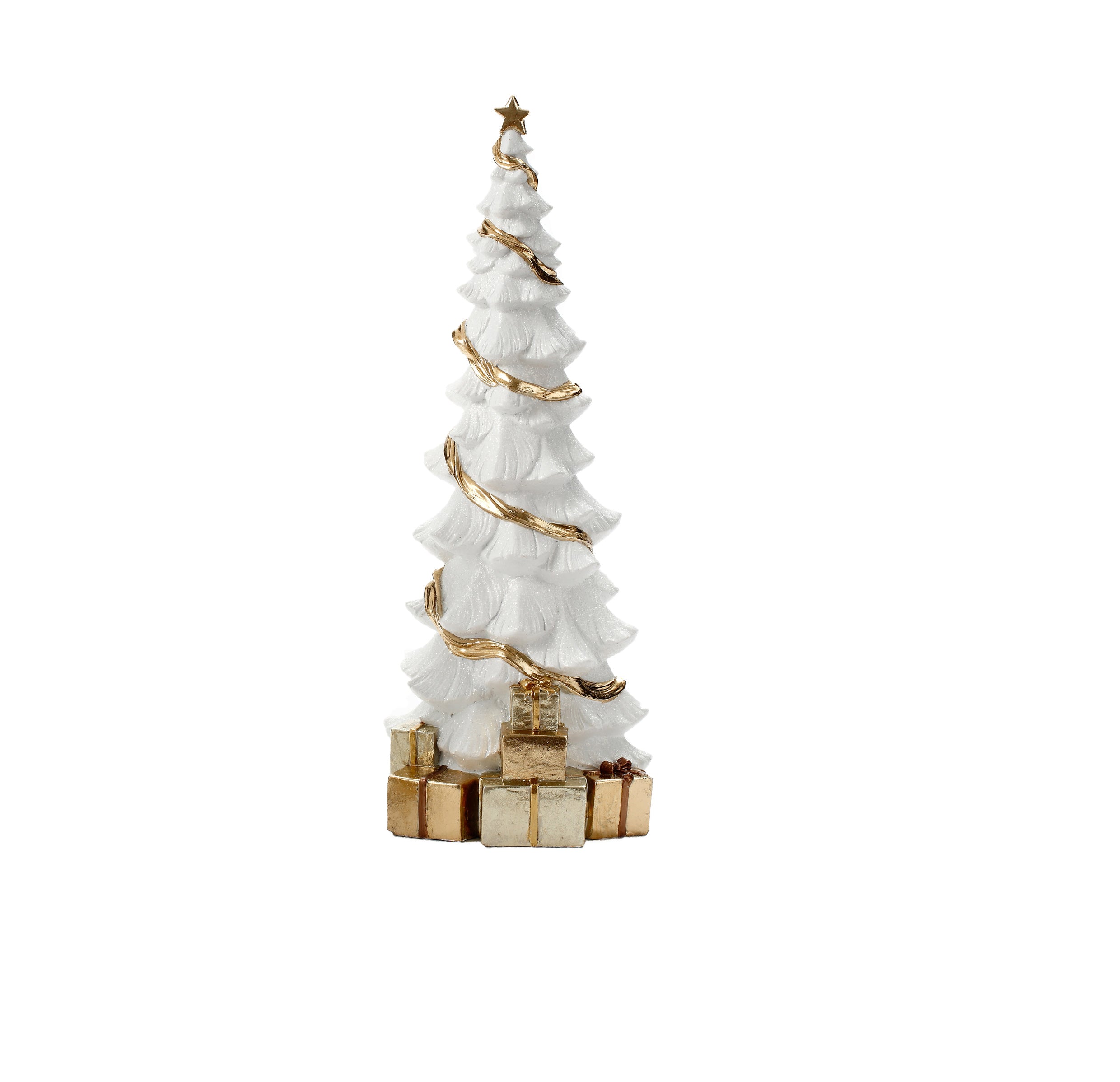 Albero con pacchi Noel oro