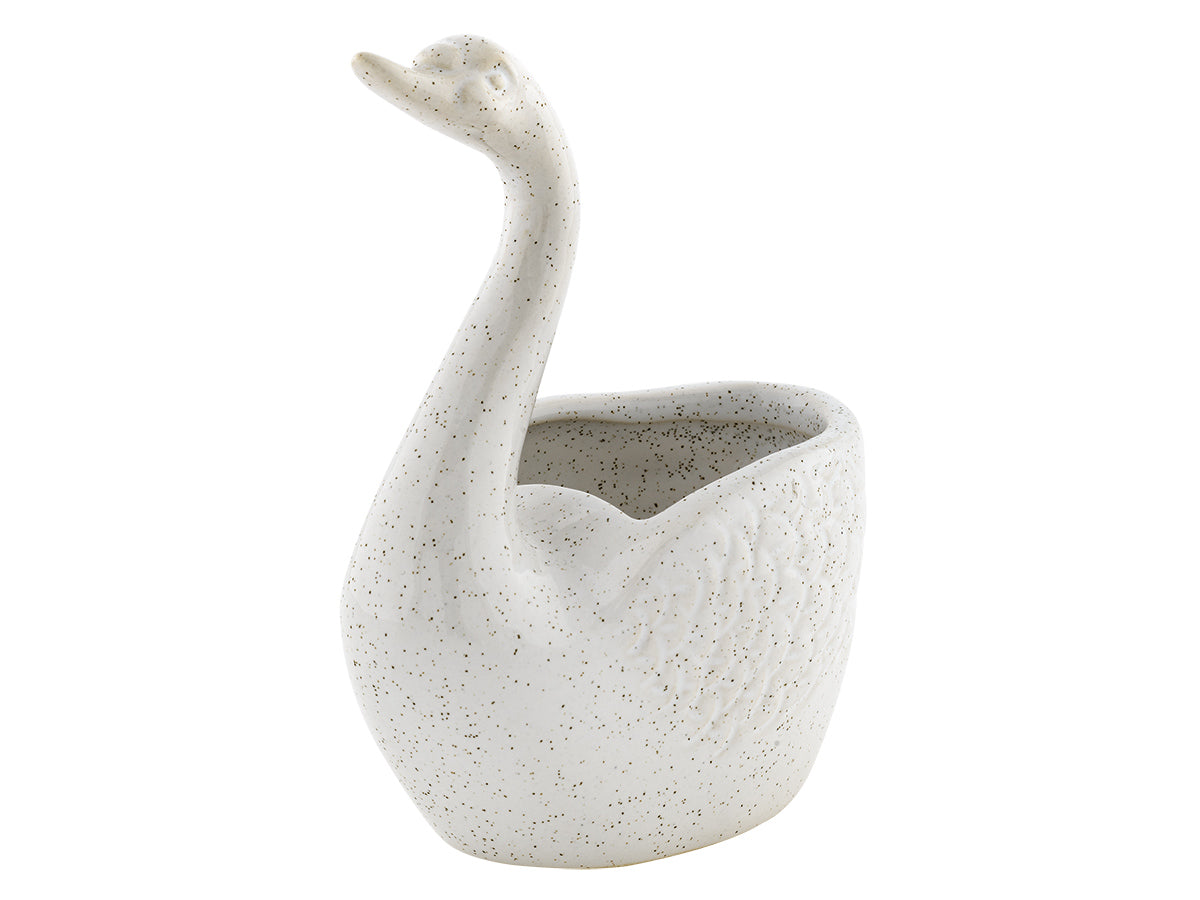 Porta piante Cigno Mediterraneo bianco