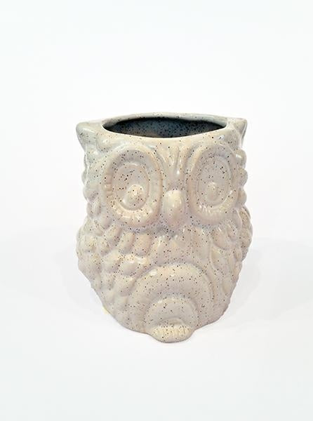 Porta piante Gufo Mediterraneo bianco