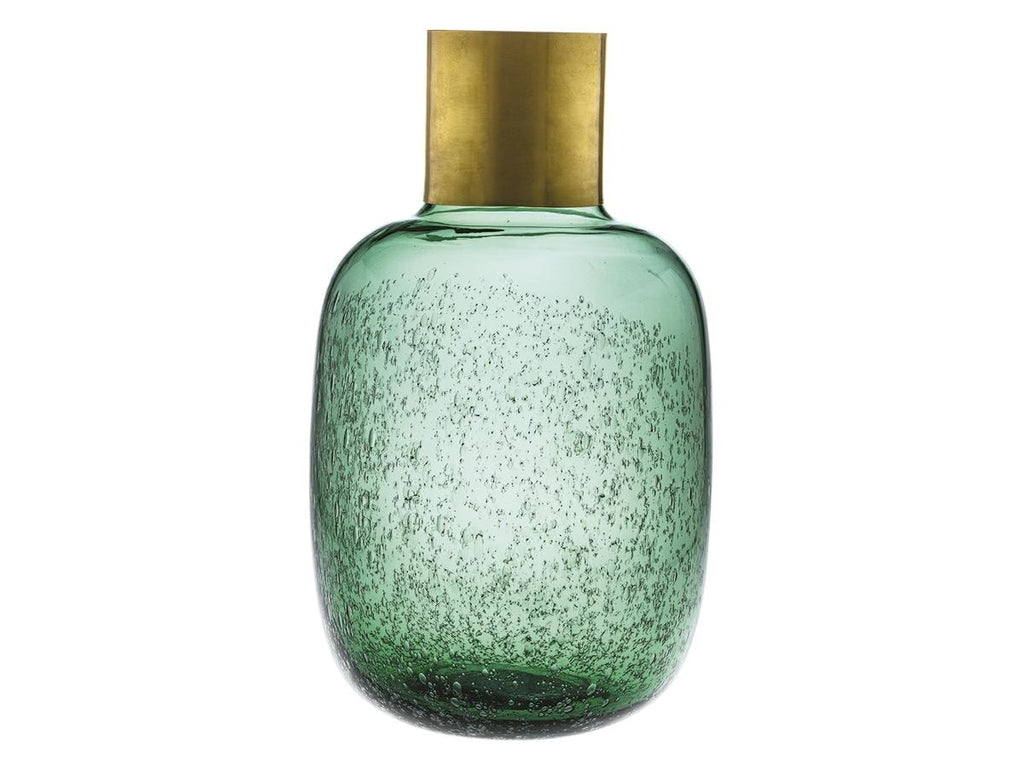 Small Bottle Vase Ikigai Green-Gold
