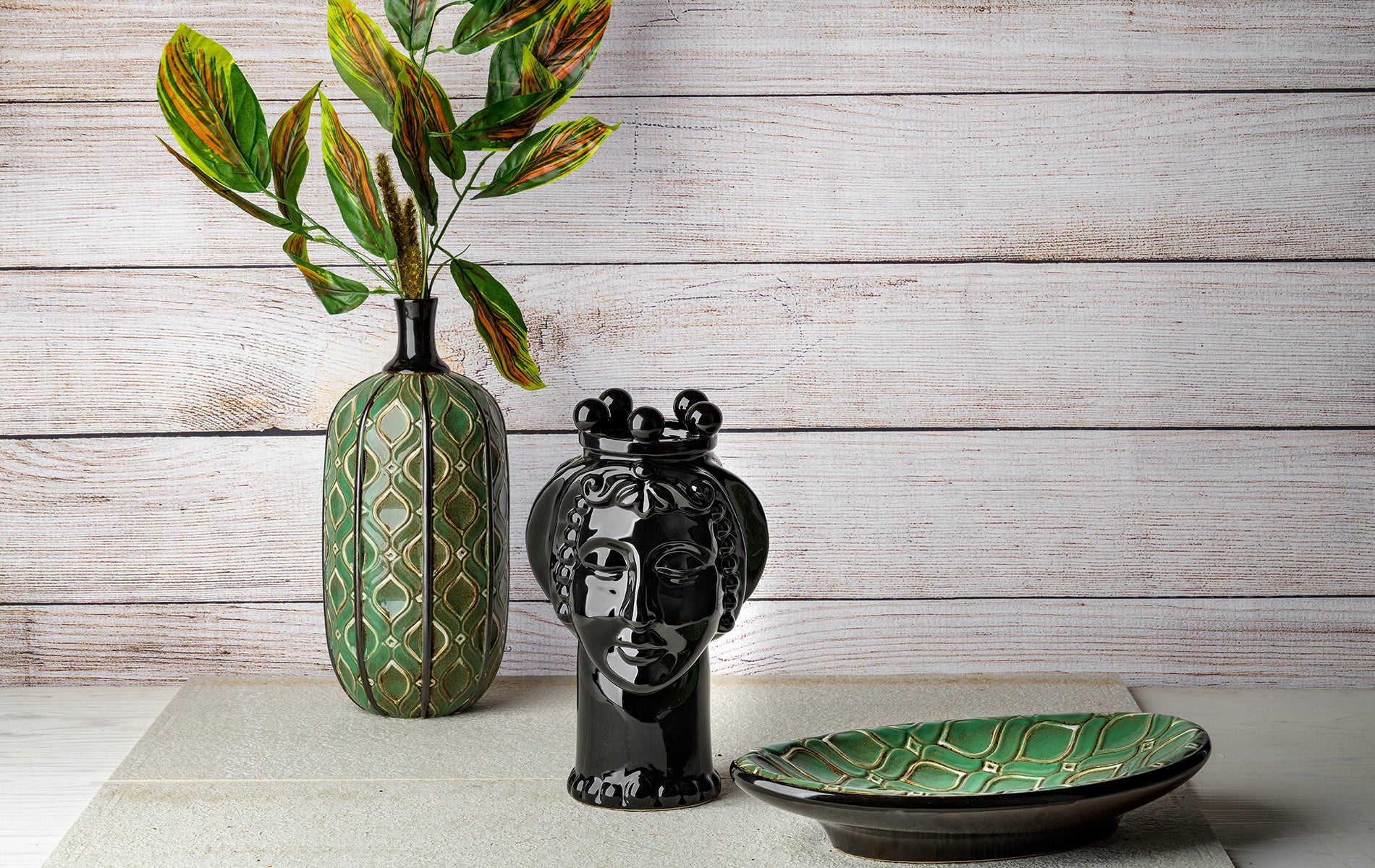 Vaso volto Frangipani nero