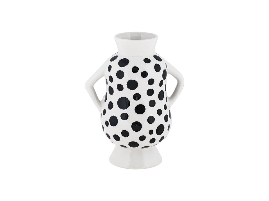 Vase Elicriso White And Black With Pois