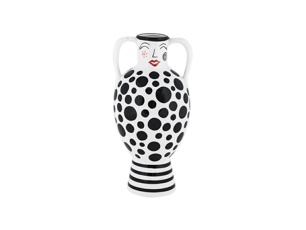 Vase Amphora Elicriso White And Black With Pois