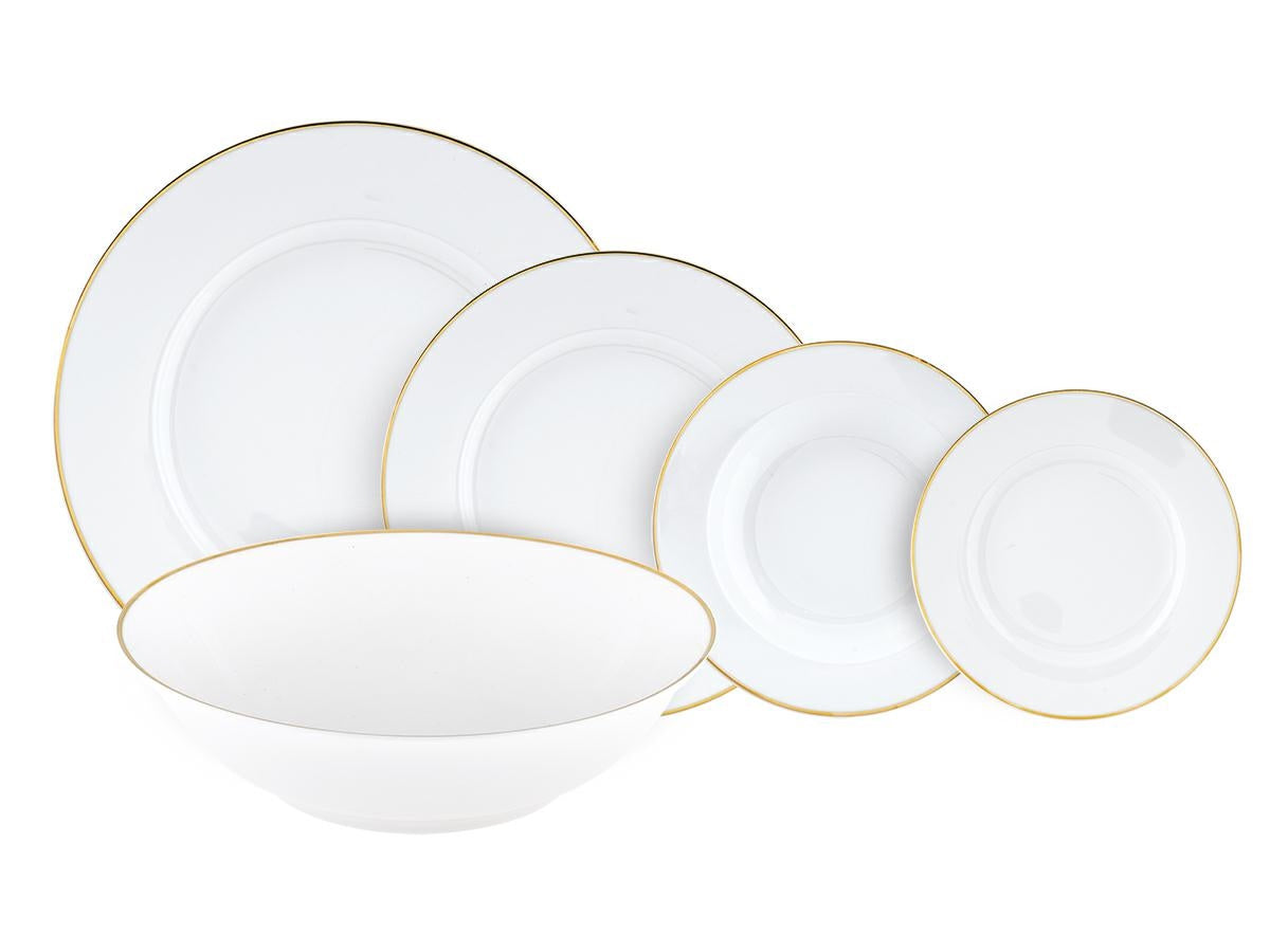 Servizio piatti Gold chic -set da 12 completo con insalatiera e piatto portata