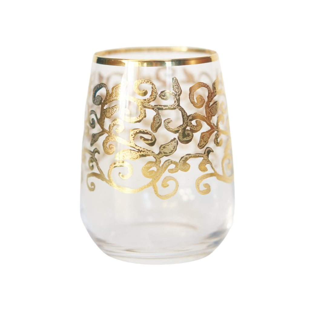 Gold Barocco Water Glass