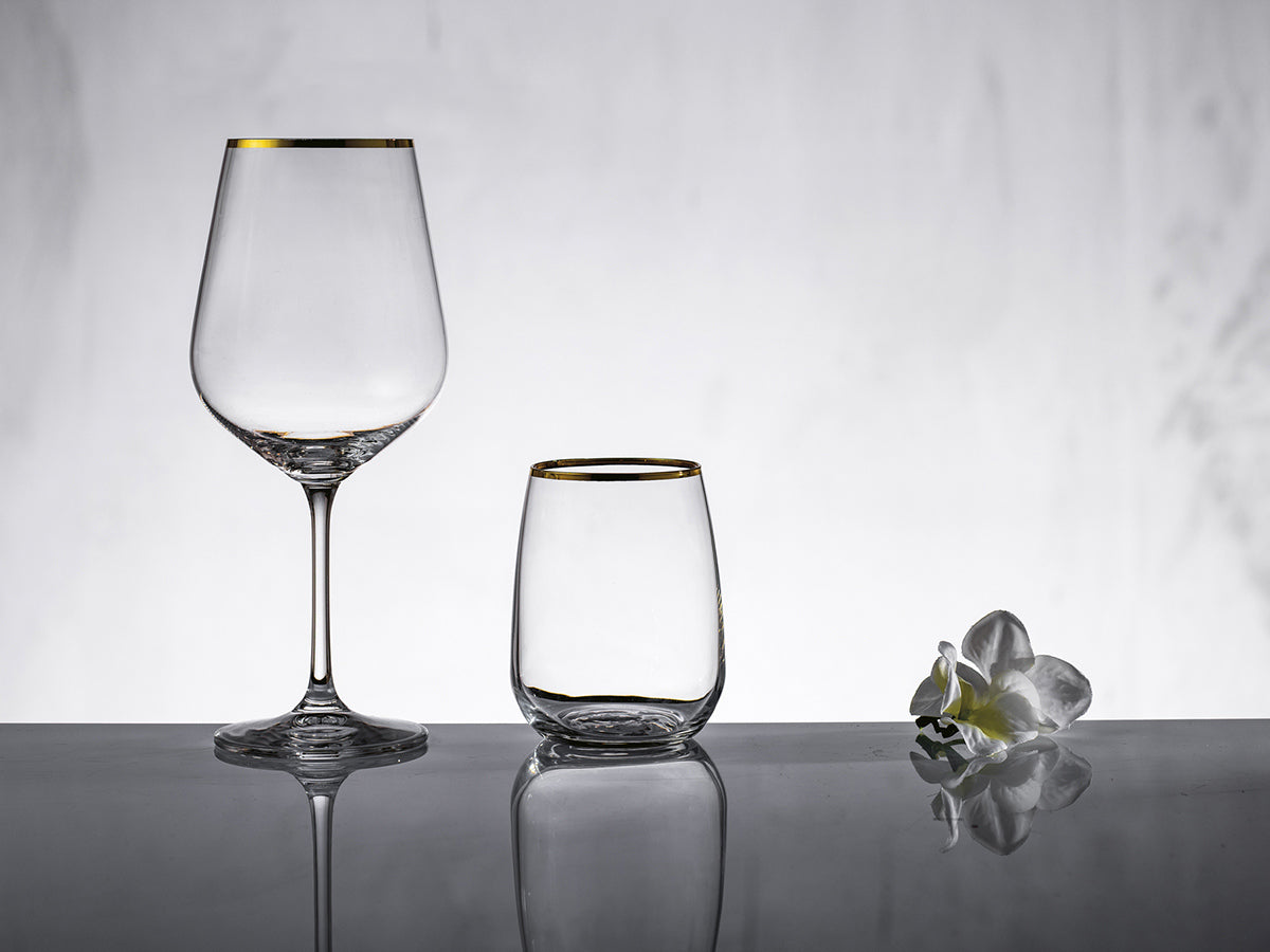 Set Bicchieri Acqua+Calice Vino Artemisia filo oro
