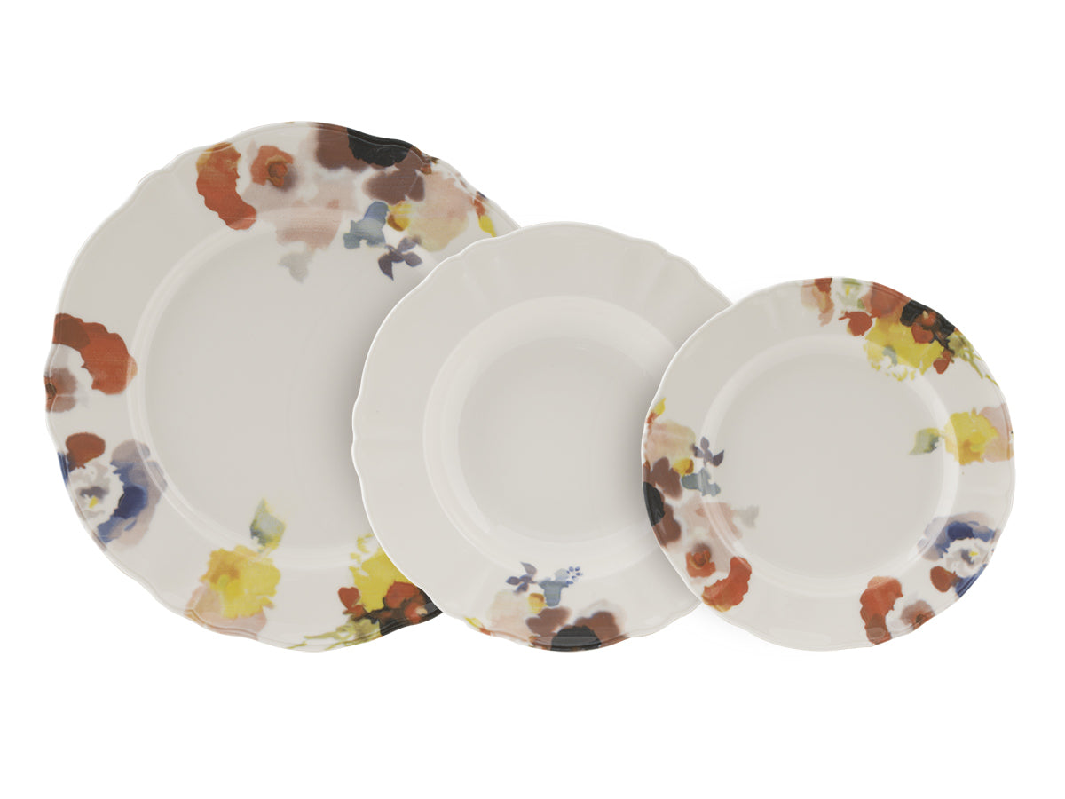 Dinner set Silene - complete set of 6 with salad bowl and serving plate