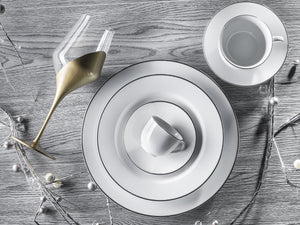 Dinner Set Platinum Chic - set 12-piece with salad bowl and serving plate