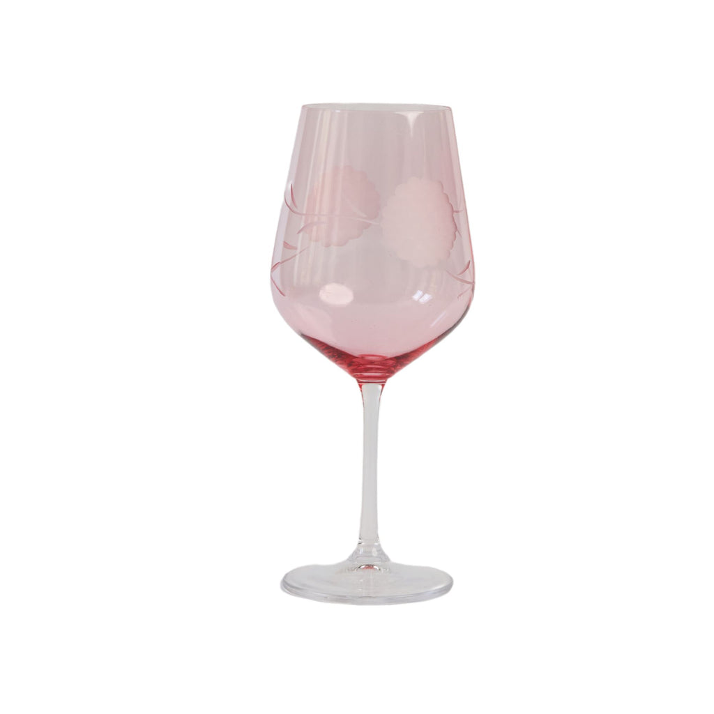 Pink Ortensia Wine Glass