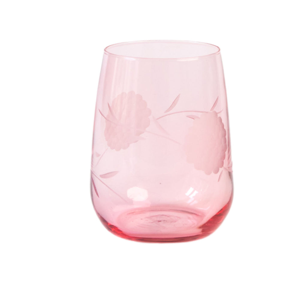 Pink Ortensia Water Glass