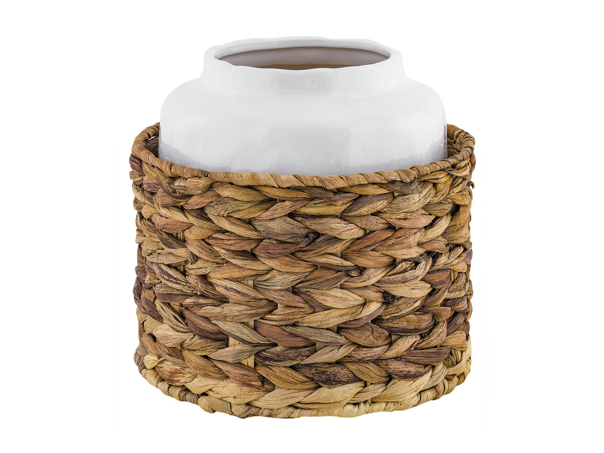 Vaso basso grande con rattan Sirenuse